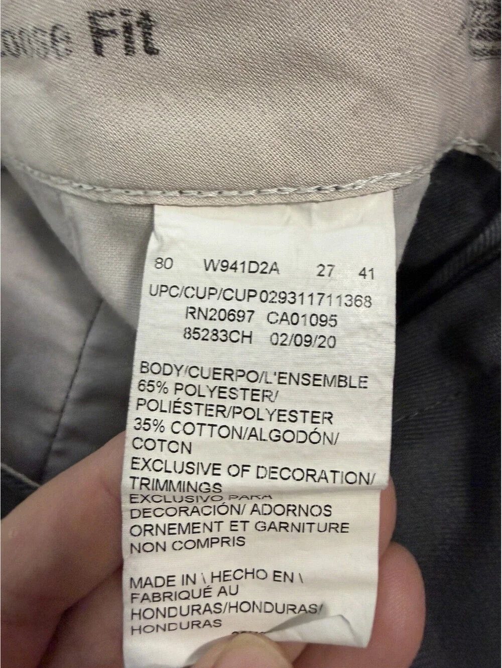 Dickies 85283 Double Knee Work Pants Charcoal Gray Loose Fit 30 Waist Workwear